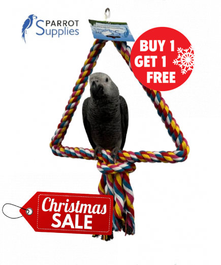 34Cm Medium Triangle Rope Swing Toy Parrot Toy - BOGOF 34Cm Medium Triangle Rope Swing Toy Parrot Toy - BOGOF